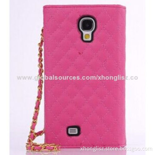 Checked PU leather flip case for Samsung S5New